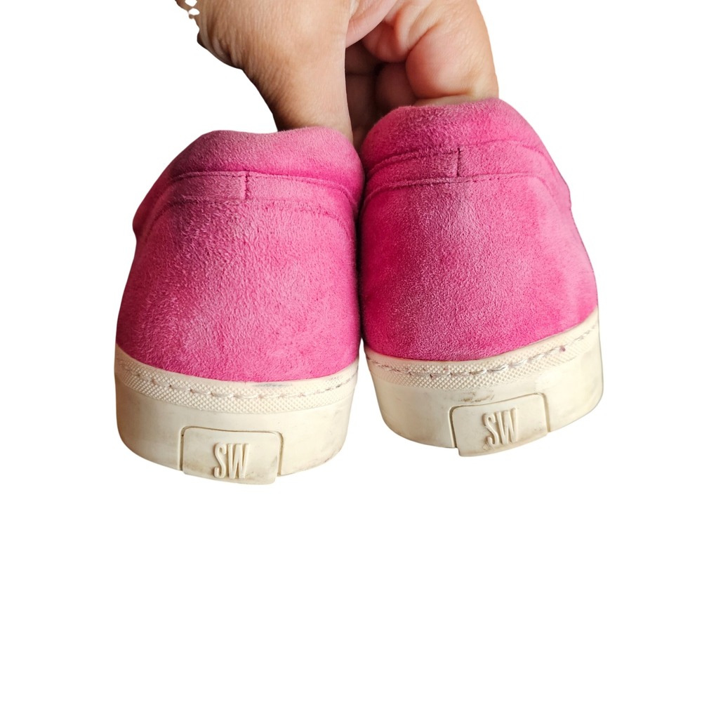 Stuart Weitzman Gaming Hot Pink Suede Sneakers Size 8.5 - Picture 8 of 12
